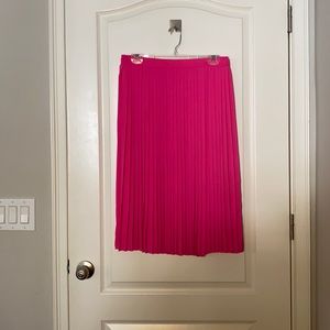WORN ONCE! J Crew hot pink pleated skirt